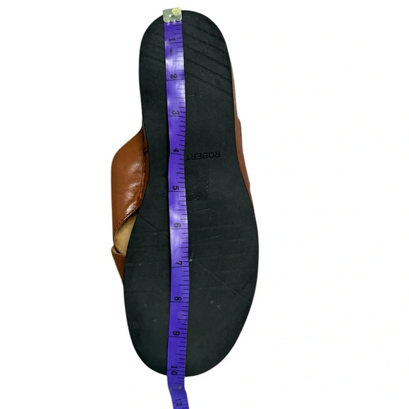 Robert Zur Sandals Woven Brown Leather Slide Sandals Size 9 - Picture 8 of 9